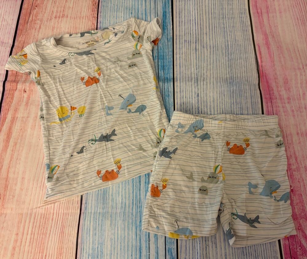 Angel Dear 18-24M Bamboo Beach Themed Pajama Set EUC